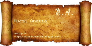Mucsi Anetta névjegykártya